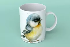 Cute Goldfinch bird Bird Baby Watercolor Handmade illustrati Product Image 1