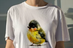 Cute Goldfinch bird Bird Baby Watercolor Handmade illustrati Product Image 1