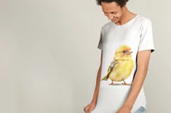 Cute Goldfinch bird Bird Baby Watercolor Handmade illustrati Product Image 1