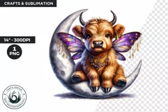 Mardi Gras Clipart, Highland calf PNG, Highland cow clipart Product Image 1