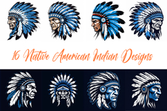 16 Native American Indian Logo Sticker Illustration Designs Product Image 1