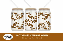 16 oz Glass Can Wrap Png  Boho Glass Can Sublimation Png