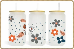 Watercolor Flowers 16oz Libbey Cup Png Sublimation Product Image 1