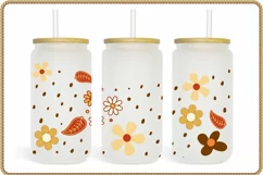 Watercolor Flowers 16oz Libbey Cup Png Sublimation Product Image 1