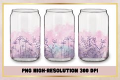 16 oz Libbey Glass Wrap Purple Flowers watercolor Product Image 1