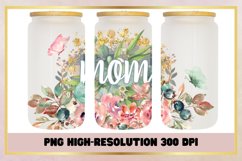 16 oz Libbey Glass Wrap Mom watercolor flower butterfly Product Image 1