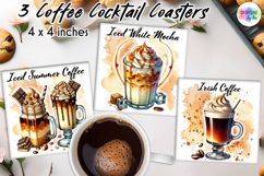 Coffee Cocktail Coasters, Coffee Lover Coasters, Coffee PNG Product Image 1