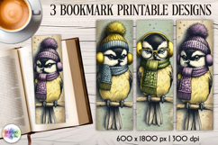 Vintage Winter Animals Bookmarks, Cute Retro Animal Bookmark Product Image 1
