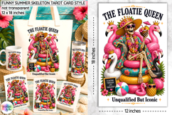 Funny Summer Skeleton Sublimation, Floatie Queen Tarot Card Product Image 1