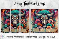 Positive Affirmation Tumbler Wrap Bundle, Bull Skull Tumbler Product Image 17