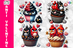 Valentine Cupcake Clipart, Cute Cartoon Love Desserts PNG Product Image 1