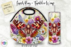 Butterfly with Flowers Lunch Bag Sublimation, Spring Flowers Product Image 1