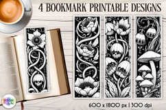 Halloween Bookmarks, Gothic Black and White Bookmarks Product Image 1