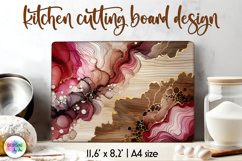 Abstract Cutting Board, Alcohol Ink Wooden Cutting Board Product Image 1