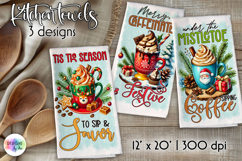 Christmas Coffee Sublimation, Kitchen Towel Sublimation Product Image 1