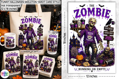 Funny Halloween Tarot Card, Funny Zombie Halloween Skeleton Product Image 1