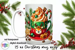 Christmas Coffee Mug Wrap, Reindeer Toffee Coffee Print Product Image 1