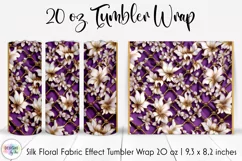 Floral Tumbler Wrap | Elegant Floral Silk Fabric Texture Product Image 1