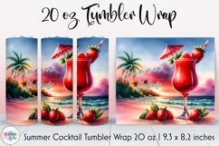 Summer Cocktail Tumbler Wrap, Tropical Summer, Summer Vibes Product Image 1