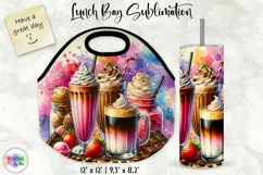 Iced Coffees Lunch Bag, Summer Iced Drinks Tumbler Wrap Product Image 1