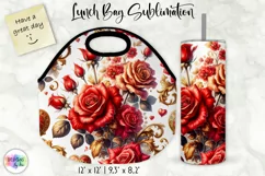 Vintage Floral Lunch Bag Design | Baroque Flowers Lunch Bag Product Image 1