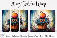 Voodoo Creepy Cupcake Tumbler Wrap | Halloween Creatures Product Image 1