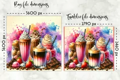 Iced Coffees Lunch Bag, Summer Iced Drinks Tumbler Wrap Product Image 2