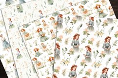 16 Seamless Watercolor Anne with an E of Green Gables Papers Product Image 3