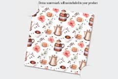 16 Seamless Watercolor Coffee Time Breaktime Digital Papers Product Image 2