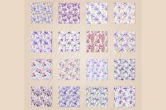 16 Seamless Watercolor Purple Iris Flowers Digital Papers Product Image 10