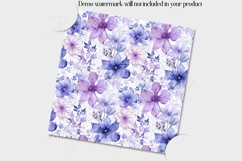 16 Seamless Watercolor Romantic Lilac Flowers Digital Papers Product Image 3