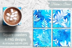Christmas coaster designs| square coaster png |floral winter Product Image 1