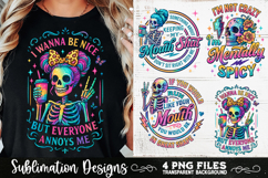 Funny Skeletons Sarcastic Retro PNG Sublimation Product Image 2