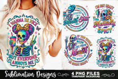 Funny Skeletons Sarcastic Retro PNG Sublimation Product Image 7