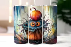 Voodoo Creepy Cupcake Tumbler Wrap | Halloween Creatures Product Image 2