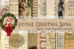 16 Vintage Christmas Old Music Sheet Digital Papers 8.5x11&quot; Product Image 1