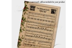 16 Vintage Christmas Old Music Sheet Digital Papers 8.5x11&quot; Product Image 7