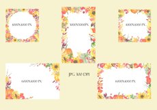 16 Watercolor autumn floral frames for decorations 