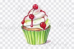 16 Watercolor Cupcakes Vol 1 Hand Painted Cupcake PNG Images Product Image 2