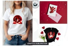 Watercolor Red Cupid clipart bundle V1 Valentine Sublimation Product Image 10