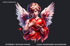 Watercolor Red Cupid clipart bundle V2 Valentine Sublimation Product Image 2