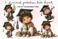 Whimsical Graduation Kids Clipart PNG Product Image 1