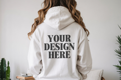 White Gildan 18500 Hoodie Mockup ,Cozy Unisex Sweatshir Product Image 1