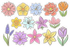 16 Wildflower Flower Illustration Floral Clipart Colour SVG Product Image 2