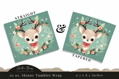 Cute Christmas Reindeer Tumbler Wrap PNG Product Image 3