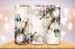 Festive Happy New Year Tumbler Wrap 2026: 20oz Skinny Tumble Product Image 1