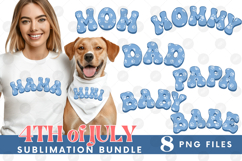 American Mama Papa 4th of July USA Cat Dog Paw DTF Bundle Product Image 1