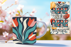 Elegant 15oz Mug Wrap Png Artwork , Flowers Product Image 1