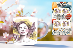 Whimsical 11oz Mug Wrap Png Design , Beauty Woman Product Image 1