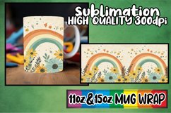 Happy hearts sublimation mug wrap, Flower Product Image 1